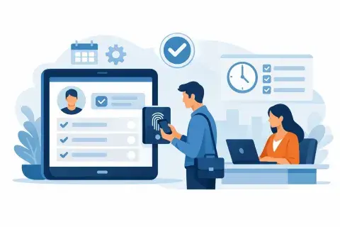 Ficha de empleado en tablet