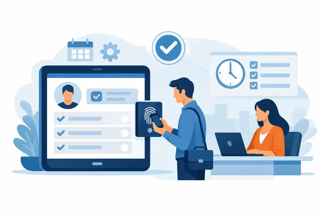 Ficha de empleado en tablet